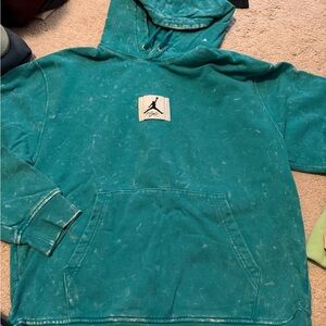 Jordan Turquoise Distressed Wash  Hoodie Jumpman Logo